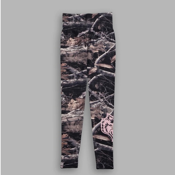 OUR PASSION "EVERSON SEAMLESS" SCRUNCH LEGGINGS IN DARC BROWN WOODLAND CAMO - Picture 4 of 12